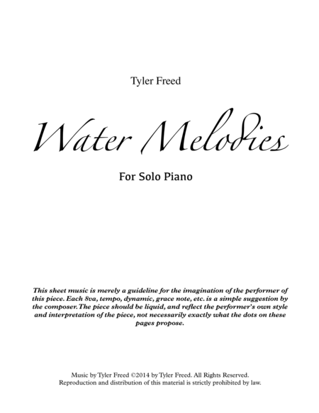 Free Sheet Music Water Melodies