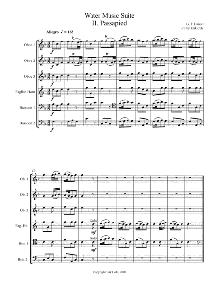 Water Music Suite Mvt 2 Sheet Music