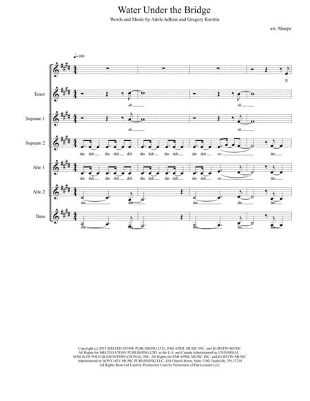 Water Under The Bridge Sssaaa Sheet Music