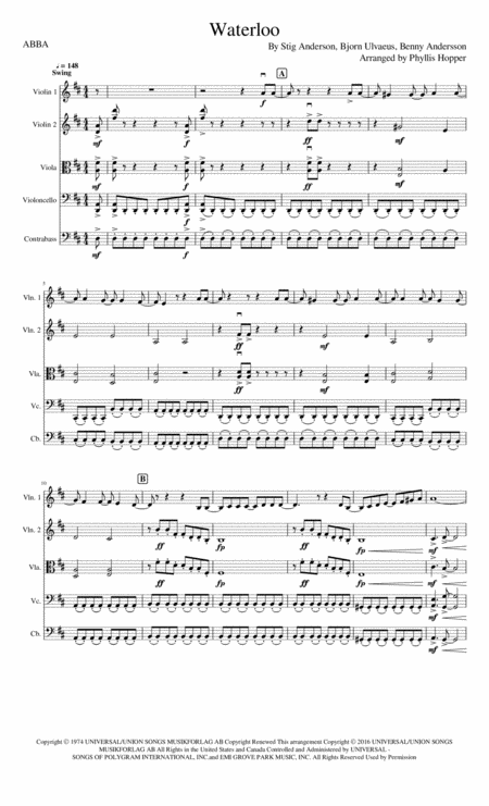 Waterloo String Orchestra Sheet Music