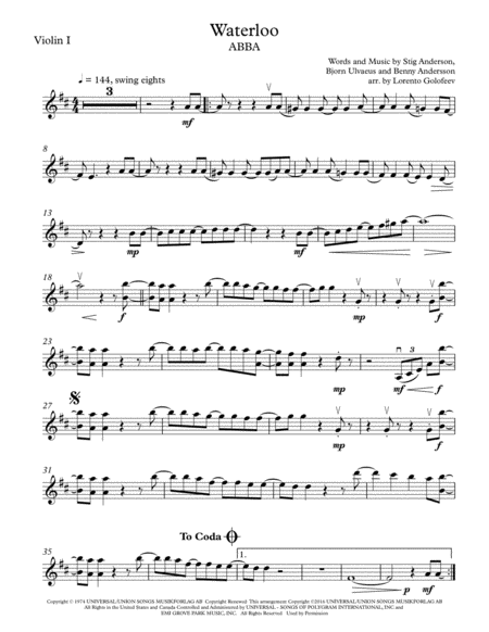 Waterloo Sheet Music