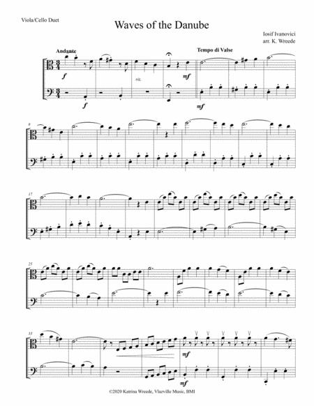 Waves Of The Danube For Viola And Cello Duet Sheet Music