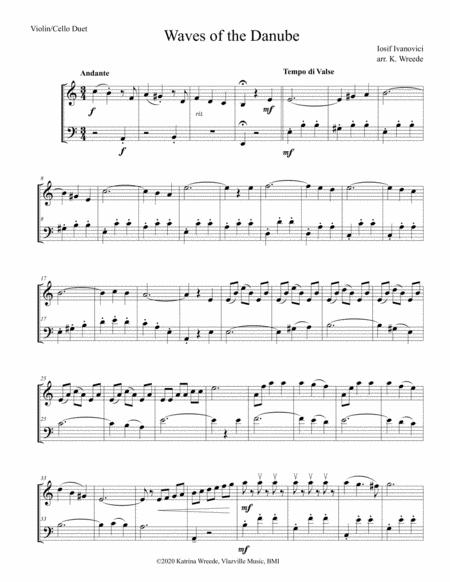 Waves Of The Danube For Violin And Cello Duo Sheet Music