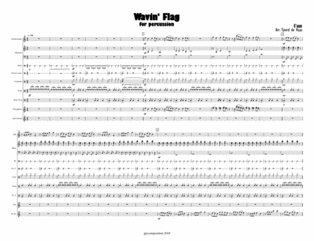 Wavin Flag For Percussion Sheet Music