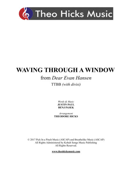 Waving Through A Window From Dear Evan Hansen Sheet Music