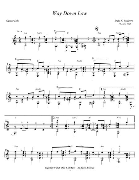 Way Down Low Sheet Music