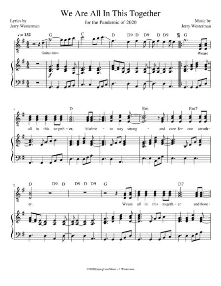 We Are All In This Together Sheet Music