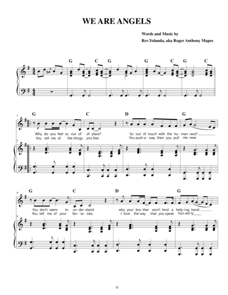 We Are Angels Sheet Music