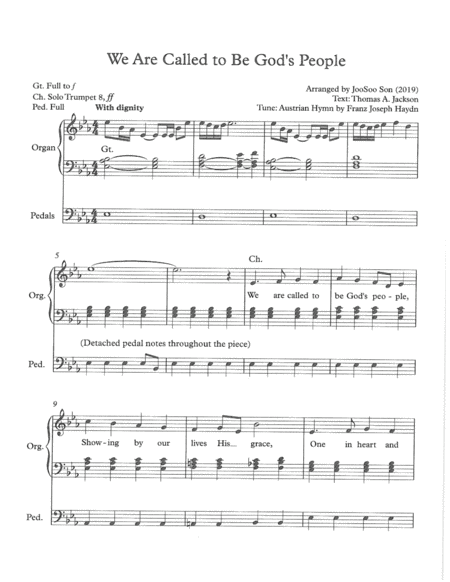 We Are Called To Be Gods People Sheet Music