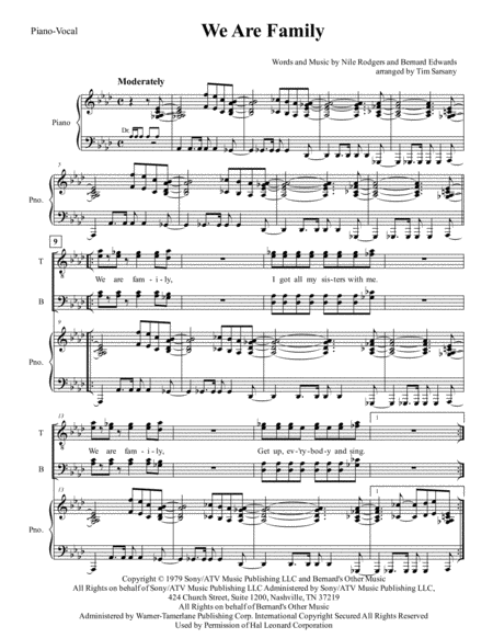 Free Sheet Music We Are Family