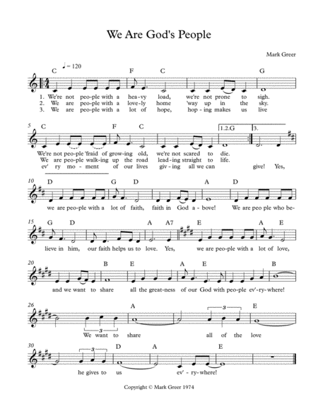 We Are Gods People Sheet Music