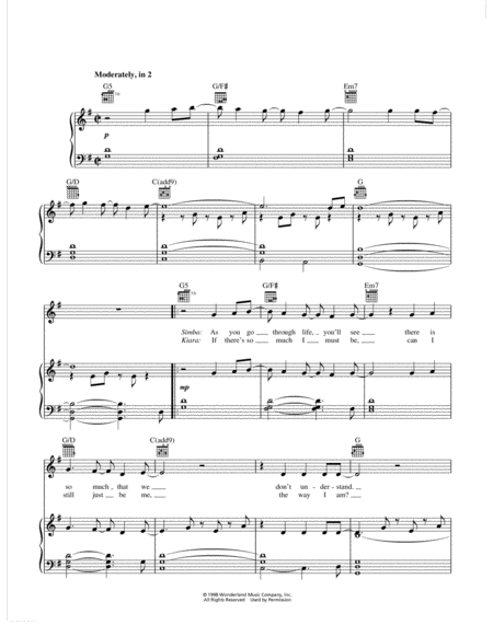 We Are One From The Lion King Ii Simbas Pride Sheet Music