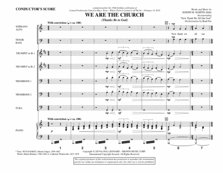 We Are The Church Thanks Be To God Full Score Sheet Music