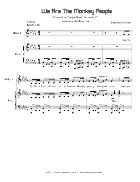 Free Sheet Music We Are The Monkey People