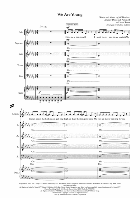 Free Sheet Music We Are Young Satb Choir