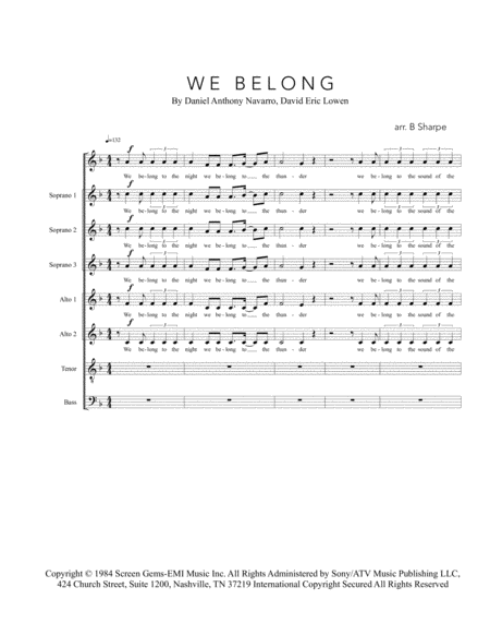 We Belong Sheet Music