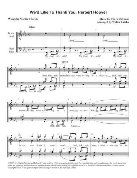 Free Sheet Music We D Like To Thank You Herbert Hoover