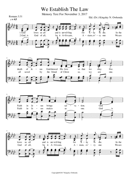 We Establish The Law Sheet Music