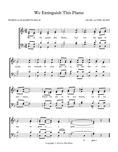 We Extinguish This Flame Sheet Music