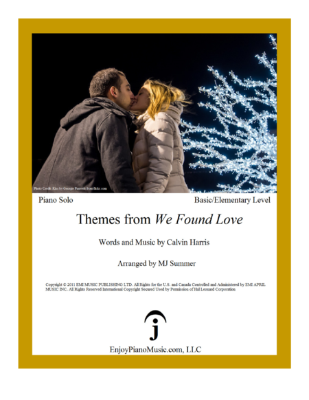 We Found Love Rihanna Elementary Level For Easy Piano Solo Sheet Music