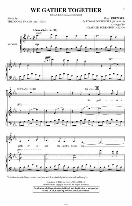 We Gather Together Arr Heather Sorenson Sheet Music