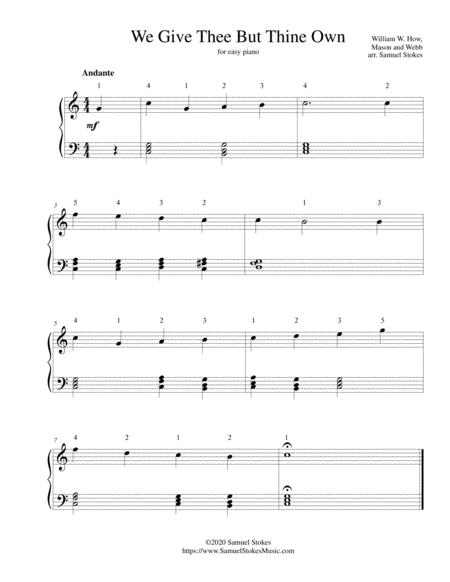 We Give Thee But Thine Own We Give You But Your Own For Easy Piano Sheet Music