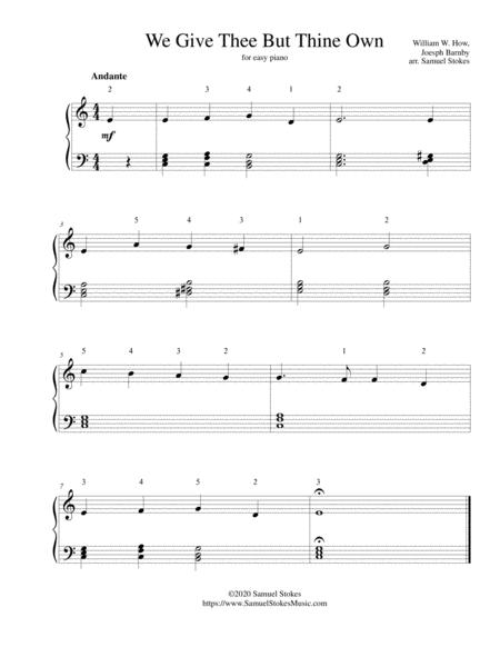 We Give Thee But Thine Own We Give You But Your Own Joseph Barnby Setting For Easy Piano Sheet Music