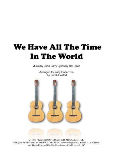 Free Sheet Music We Have All The Time In The World Easy Guitar Trio