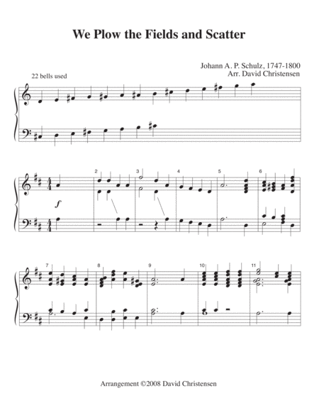 We Plow The Fields And Scatter For 3 Octave Handbells Sheet Music