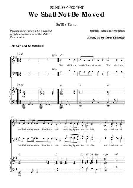 We Shall Not Be Moved Sheet Music