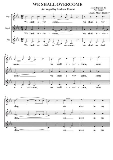 Free Sheet Music We Shall Overcome A Cappella Ssa