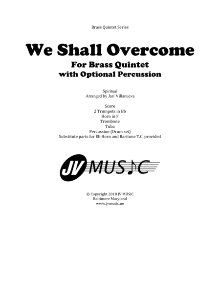 We Shall Overcome For Brass Quintet Sheet Music