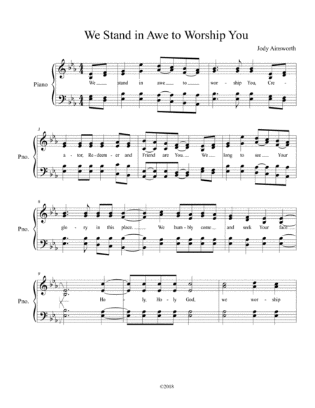 Free Sheet Music We Stand In Awe To Worship You