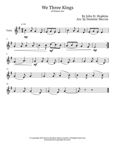 Free Sheet Music We Three Kings Of Orient Are Flute Oboe Violin Piano Guitar