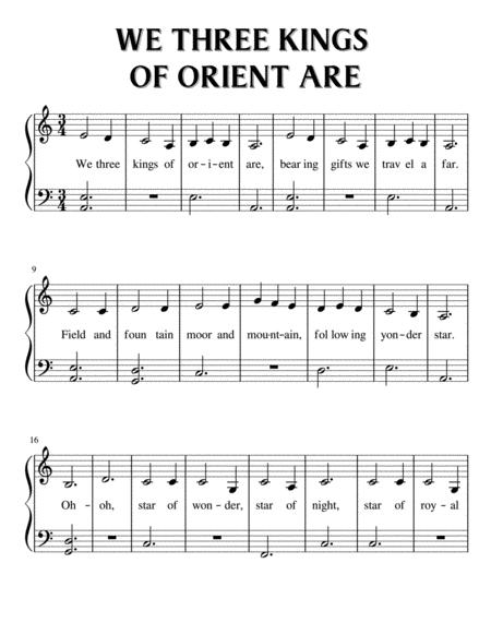 We Three Kings Of Orient Are For Easy Piano Sheet Music