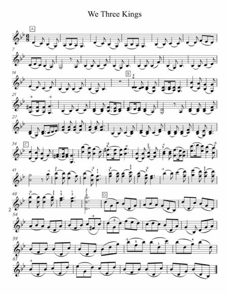 Free Sheet Music We Three Kings Solo Violin