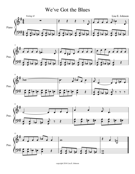 Free Sheet Music We Ve Got The Blues