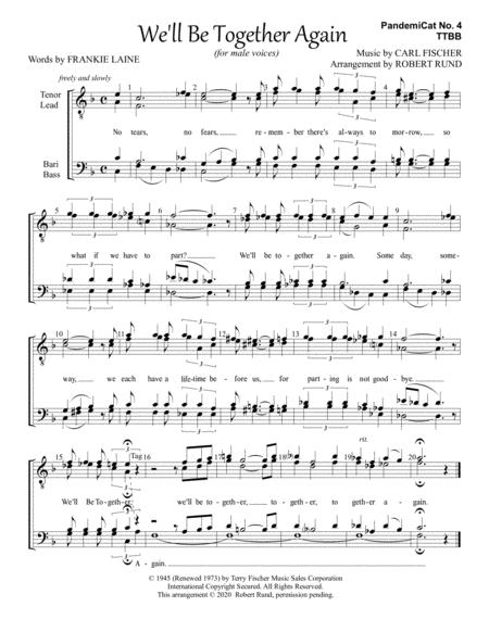 Free Sheet Music We Will Be Together Again Male Barbershop