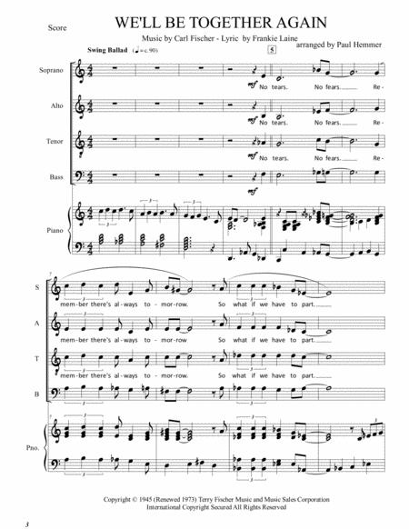 We Will Be Together Again Satb Piano Acc Sheet Music