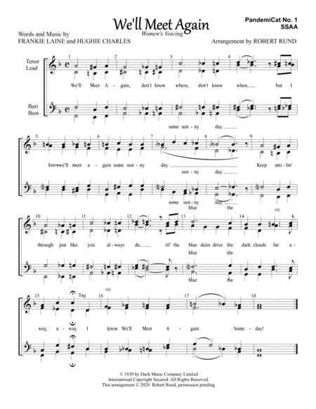 Free Sheet Music We Will Meet Again Female Barbershop