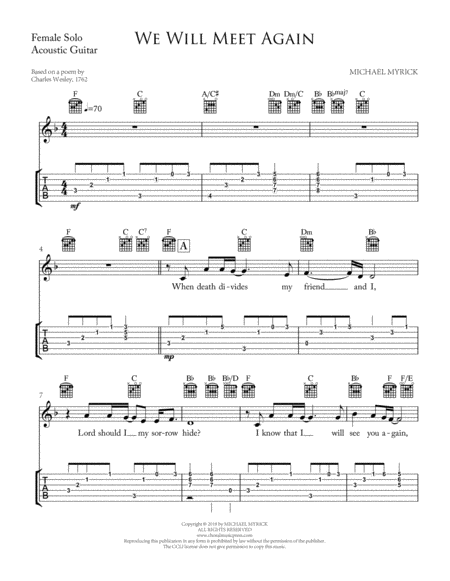 We Will Meet Again Guitar Female Lead Sheet Music