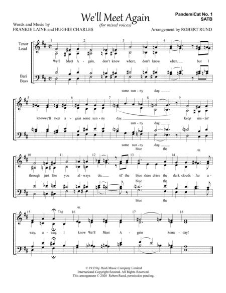 Free Sheet Music We Will Meet Again Mixed Barbershop