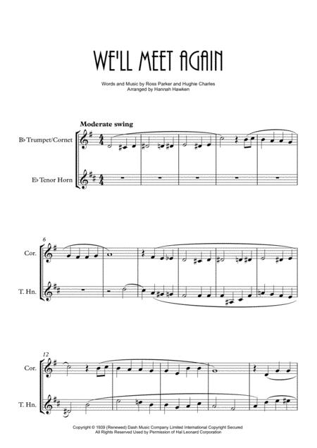 Free Sheet Music We Will Meet Again Trumpet Cornet And Horn Duet Unaccompanied