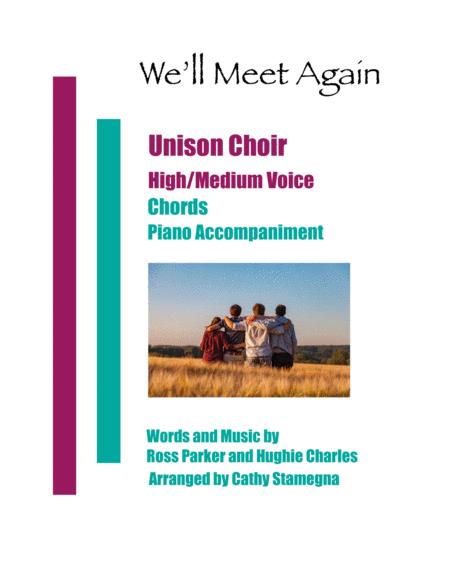 We Will Meet Again Unison Choir High Medium Voice Chords Piano Accompaniment Sheet Music