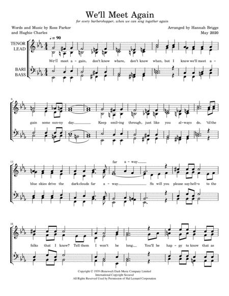 Free Sheet Music We Will Meet Again W