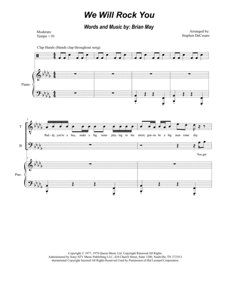 We Will Rock You For Satb Sheet Music