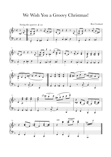 Free Sheet Music We Wish You A Groovy Christmas