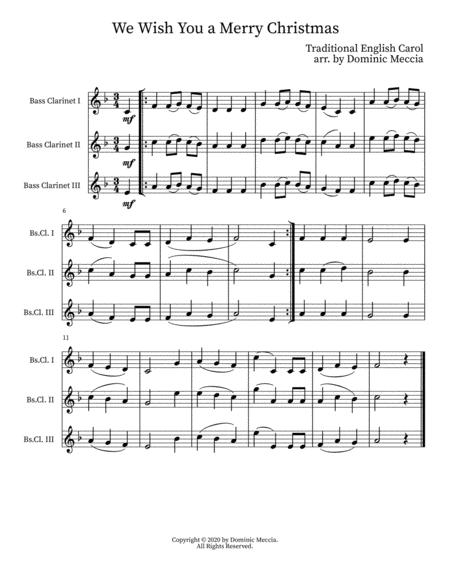 We Wish You A Merry Christmas Bass Clarinet Trio Sheet Music