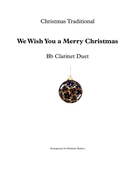 We Wish You A Merry Christmas Bb Clarinet Duet Score And Parts Sheet Music