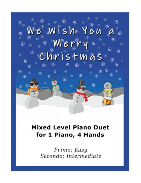 We Wish You A Merry Christmas Easy Piano Duet 1 Piano 4 Hands Sheet Music